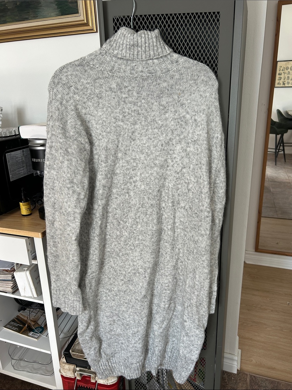 H&M Light Gray Turtleneck Knit Dress